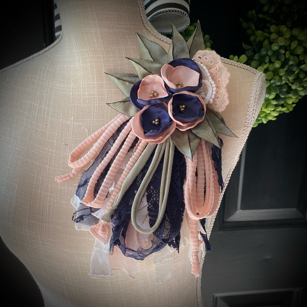 🌟SOLD🌟 Upcycled Scrappy Flower Pin/Brooch/Corsage
